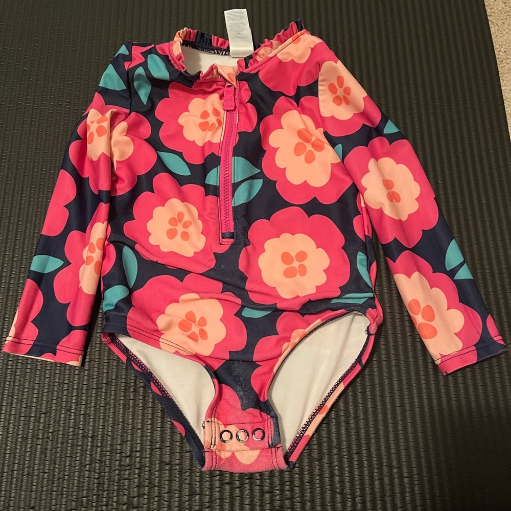 Carter's Vibrant Floral Long Sleeve Swimsuit